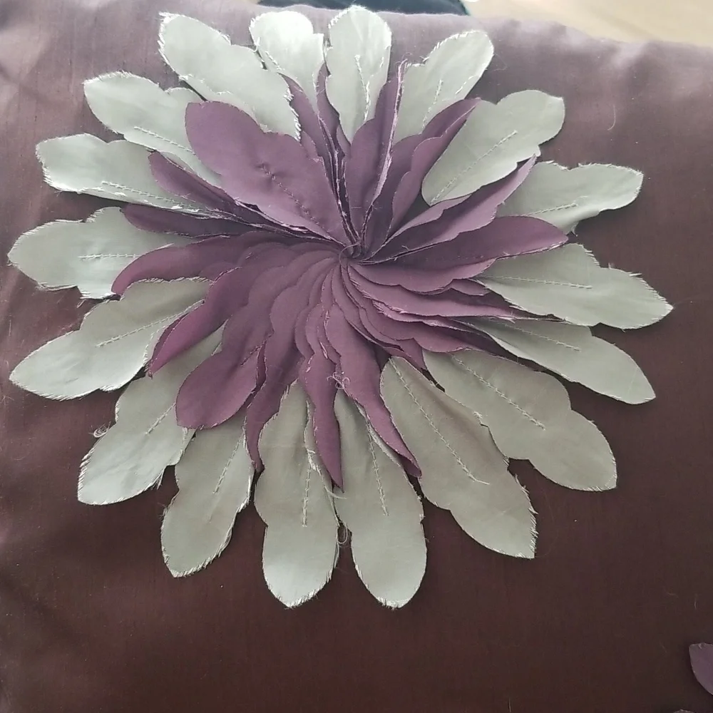 Deep Plum Gray 3D Accent Pillow